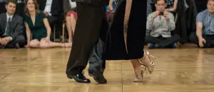 Close-up of tango shoes with heels
